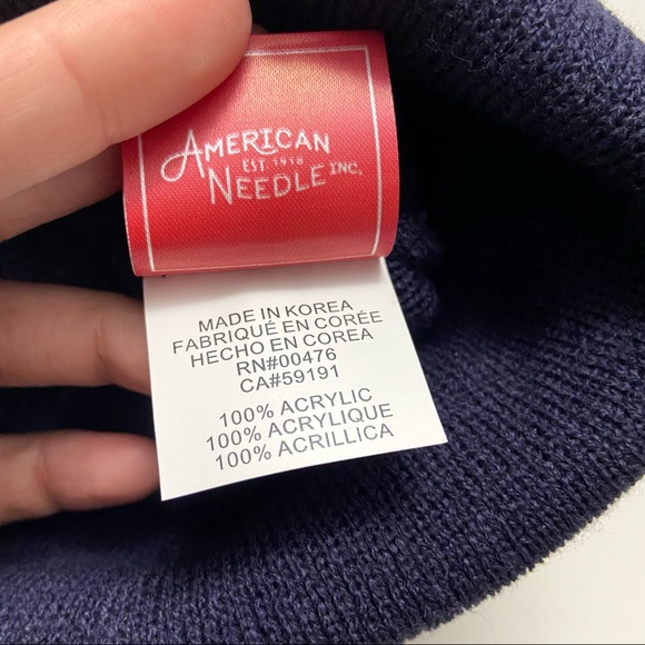 American Needle Navy Basic Knit Beanie Hat - Picture 5 of 6